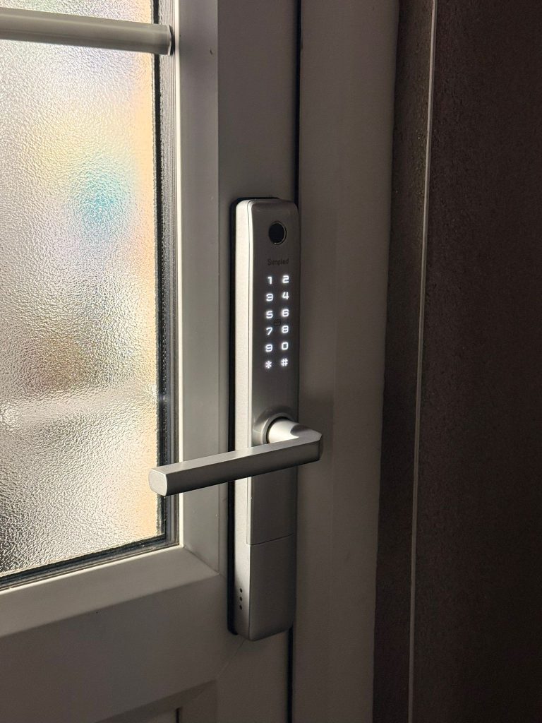 Keypad smart lock fitted to a door in Edwalton